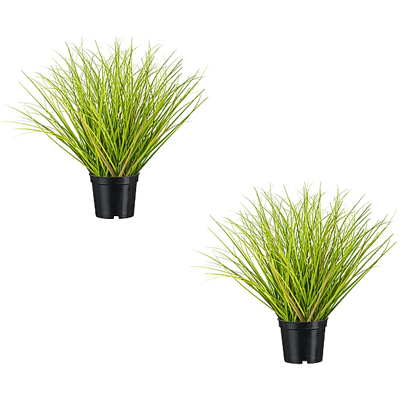 Künstliches Gras im Topf, 2er-Set (Grösse: 32 cm)