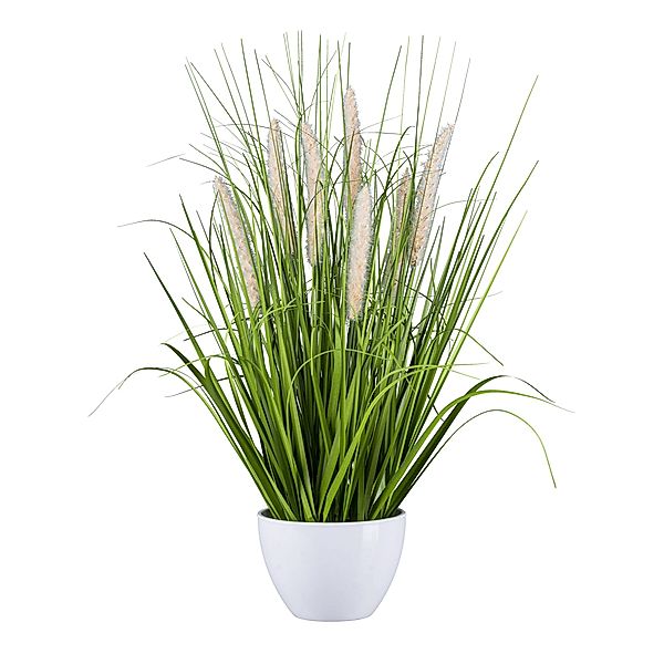 Künstliches Pennisetum-Gras in Schale, pfirsich (Grösse: 58 cm)