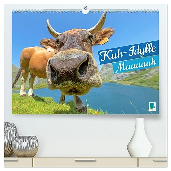 Kuh-Idylle: Muuuuuh (hochwertiger Premium Wandkalender 2024 DIN A2 quer), Kunstdruck in Hochglanz, Calvendo