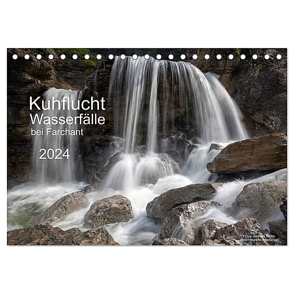 Kuhflucht Wasserfälle bei Farchant (Tischkalender 2024 DIN A5 quer), CALVENDO Monatskalender, Andreas Müller