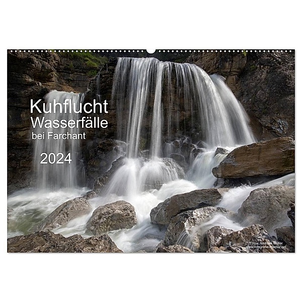 Kuhflucht Wasserfälle bei Farchant (Wandkalender 2024 DIN A2 quer), CALVENDO Monatskalender, Andreas Müller