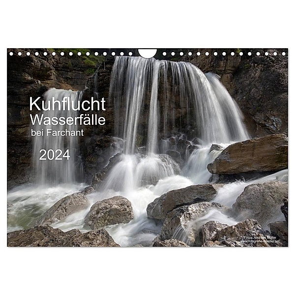 Kuhflucht Wasserfälle bei Farchant (Wandkalender 2024 DIN A4 quer), CALVENDO Monatskalender, Andreas Müller