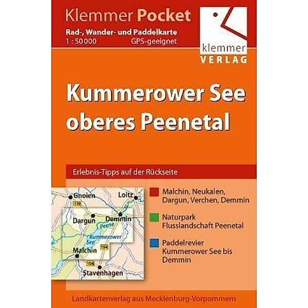 Kuhlmann, C: Rad-, Wander- und Paddelkarte Kummerower See, Christian Kuhlmann, Thomas Wachter, Klaus Klemmer