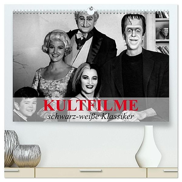 Kultfilme - schwarz-weiße Klassiker (hochwertiger Premium Wandkalender 2024 DIN A2 quer), Kunstdruck in Hochglanz, Elisabeth Stanzer