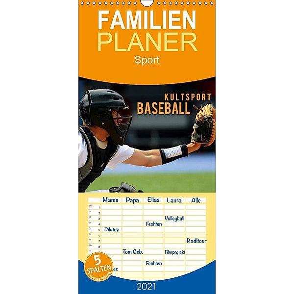 Kultsport Baseball - Familienplaner hoch (Wandkalender 2021 , 21 cm x 45 cm, hoch), Renate Bleicher