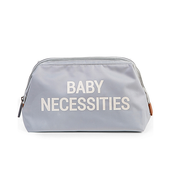 Childhome Kulturbeutel BABY NECESSITIES (27x13x15) in grau/offwhite