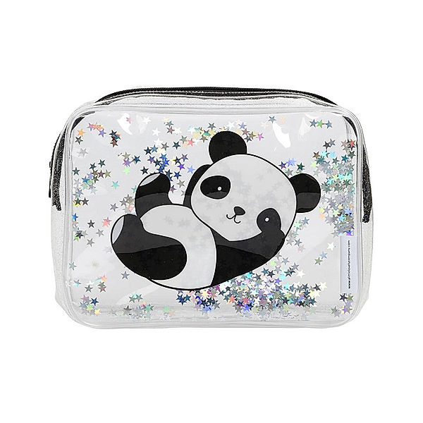 A Little Lovely Company Kulturbeutel GLITTER – PANDA (19x15x5) in schwarz