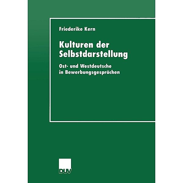Kulturen der Selbstdarstellung / DUV Sprachwissenschaft, Friederike Kern
