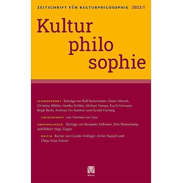 Kulturphilosophie / Zeitschrift für Kulturphilosophie