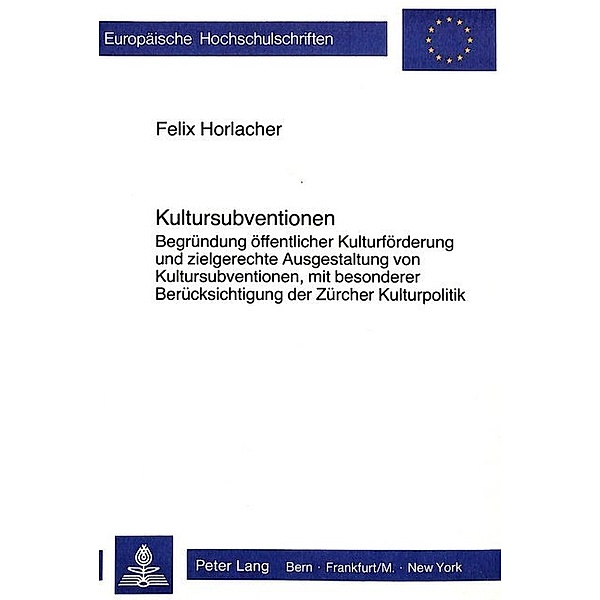 Kultursubventionen, Felix Horlacher