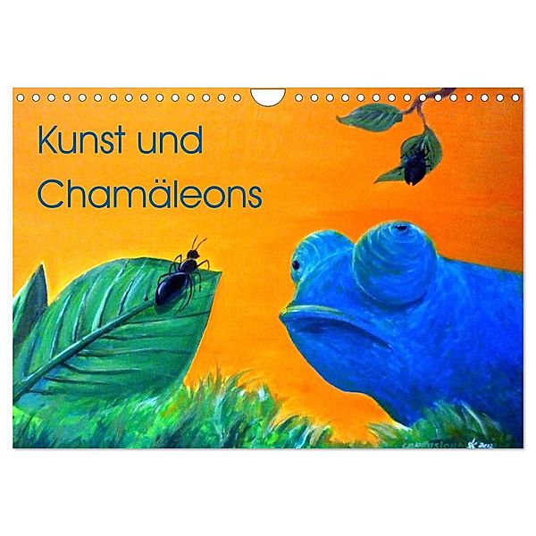 Kunst und Chamäleons (Wandkalender 2024 DIN A4 quer), CALVENDO Monatskalender, Sonja Knyssok