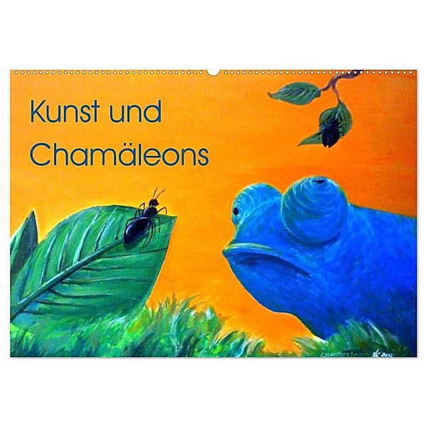 Kunst und Chamäleons (Wandkalender 2025 DIN A2 quer), CALVENDO Monatskalender, Calvendo, Sonja Knyssok