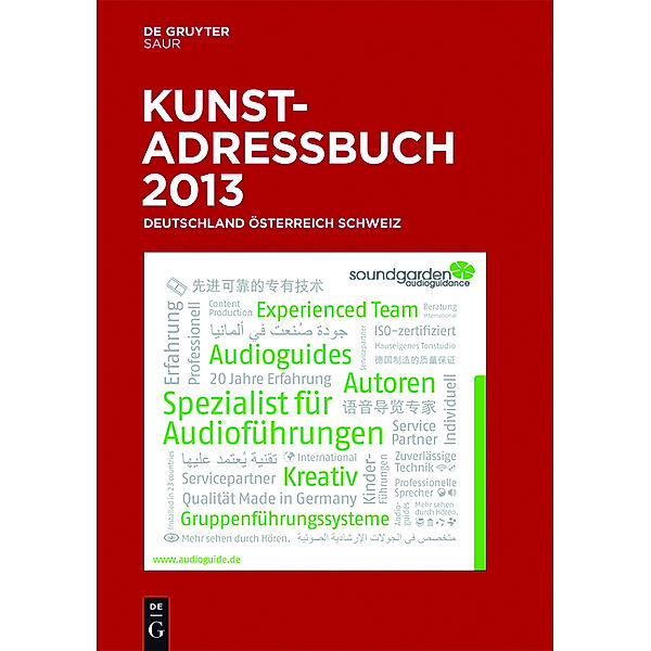 Kunstadressbuch Deutschland, Österreich, Schweiz 2013