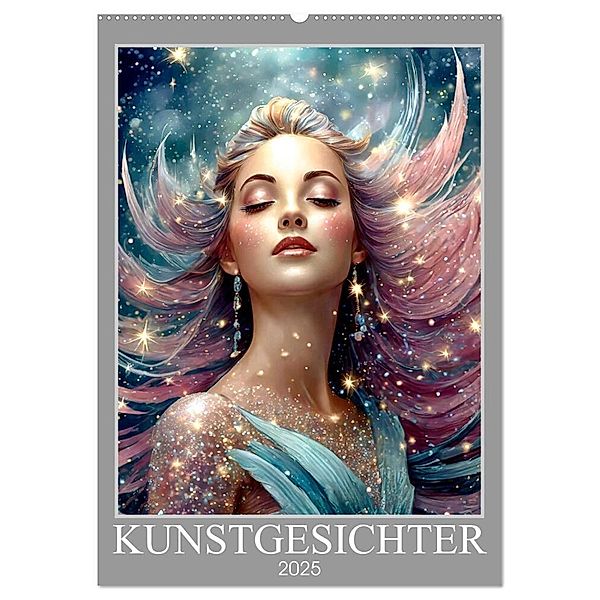 Kunstgesichter (Wandkalender 2025 DIN A2 hoch), CALVENDO Monatskalender, Calvendo, Werner Braun