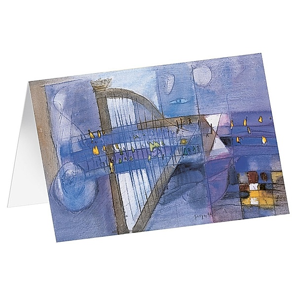 Kunstkarten Blaue Harfe 5 Stk.