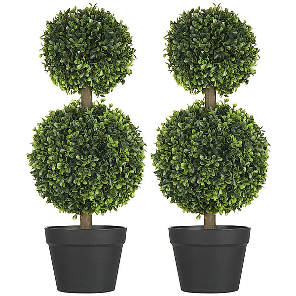 Kunstpflanze mit Doppel-Kugel grün (Farbe: grün)