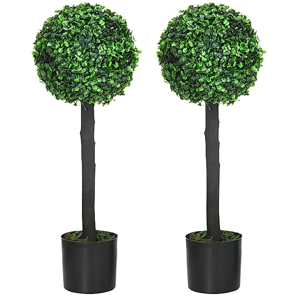Kunstpflanze mit Übertopf grün (Farbe: grün)