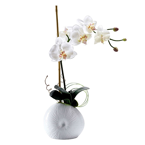 Kunstpflanze Orchidee Blütenwunder im Keramiktopf