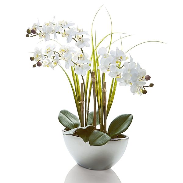 Kunstpflanze Orchidee White Swing