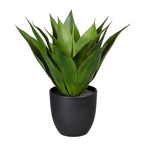 Kunststoff Agave im Topf mit Erde, 36 cm