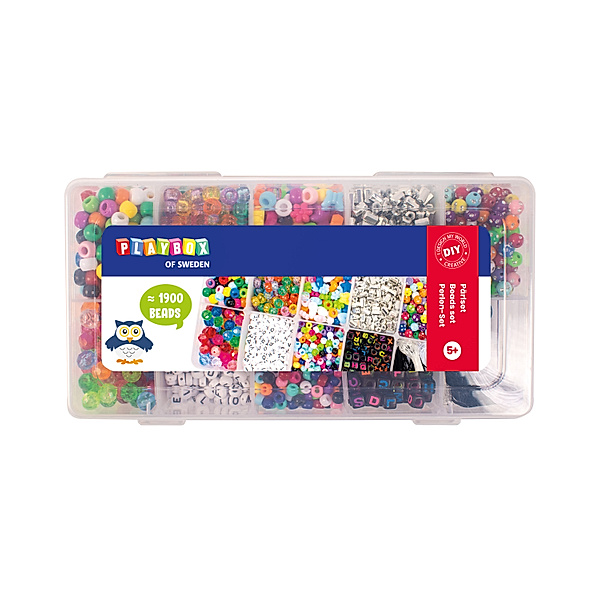 Playbox Kunststoffperlen-Box BUNTER MIX 1.900-teilig