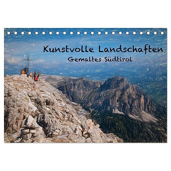 Kunstvolle Landschaften - Gemaltes Südtirol (Tischkalender 2024 DIN A5 quer), CALVENDO Monatskalender, Georg Niederkofler