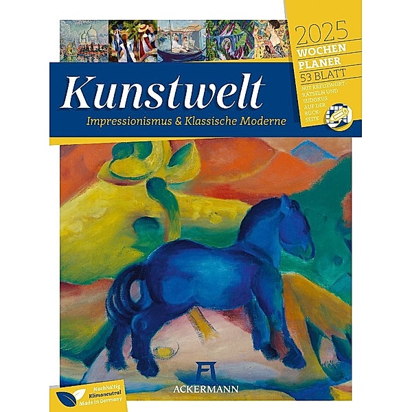 Kunstwelt - Impressionismus und Klassische Moderne - Wochenplaner Kalender 2025, Ackermann Kunstverlag