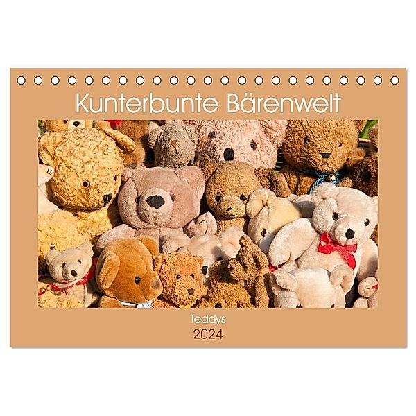 Kunterbunte Bärenwelt - Teddys (Tischkalender 2024 DIN A5 quer), CALVENDO Monatskalender, Meike Bölts