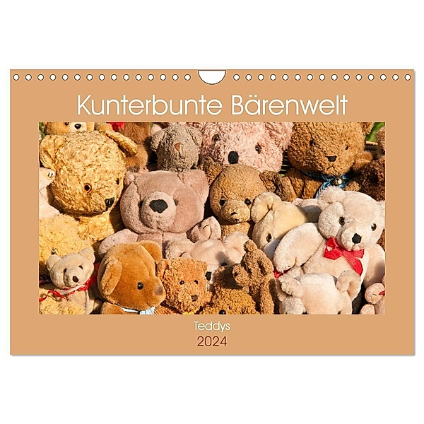 Kunterbunte Bärenwelt - Teddys (Wandkalender 2024 DIN A4 quer), CALVENDO Monatskalender, Meike Bölts