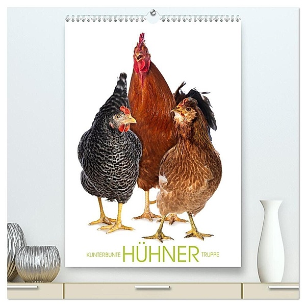 Kunterbunte Hühner Truppe (hochwertiger Premium Wandkalender 2024 DIN A2 hoch), Kunstdruck in Hochglanz, Judith Kiener - DoraZett