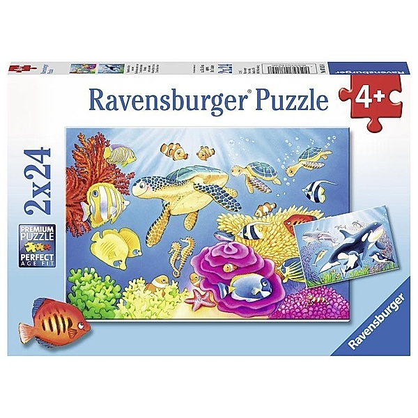 Kunterbunte Unterwasserwelt. Kinderpuzzle 2 x 24 Teile