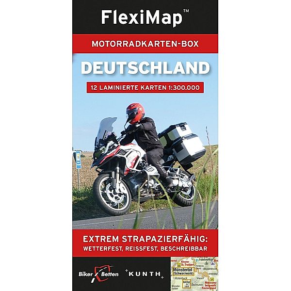 KUNTH FlexiMap Motorradkarten-Box Deutschland, 12 Bl.