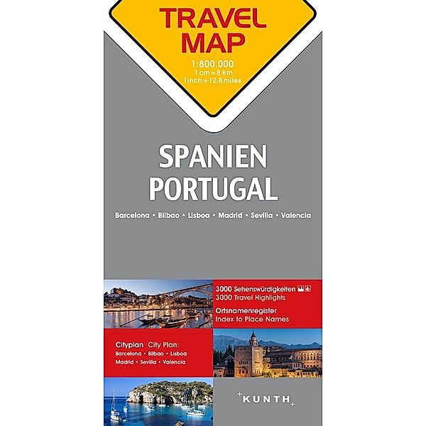 KUNTH TRAVELMAP / KUNTH TRAVELMAP Spanien, Portugal 1:800.000. Spain / Portugal