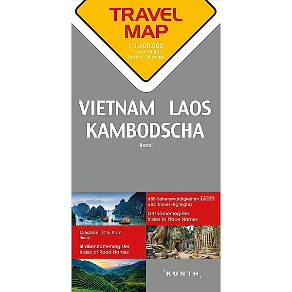 KUNTH TRAVELMAP / KUNTH TRAVELMAP Vietnam, Laos, Kambodscha 1:1,5 Mio.