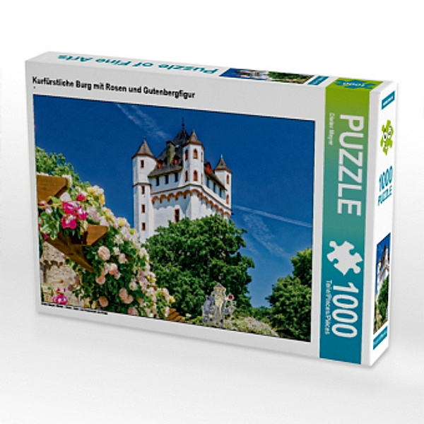 Kurfürstliche Burg mit Rosen und Gutenbergfigur (Puzzle), Dieter Meyer