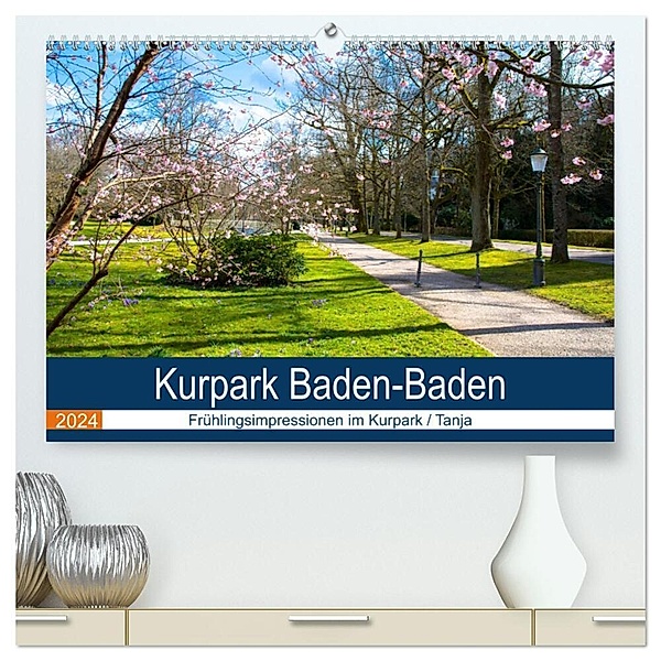 Kurpark Baden-Baden (hochwertiger Premium Wandkalender 2024 DIN A2 quer), Kunstdruck in Hochglanz, Tanja Voigt