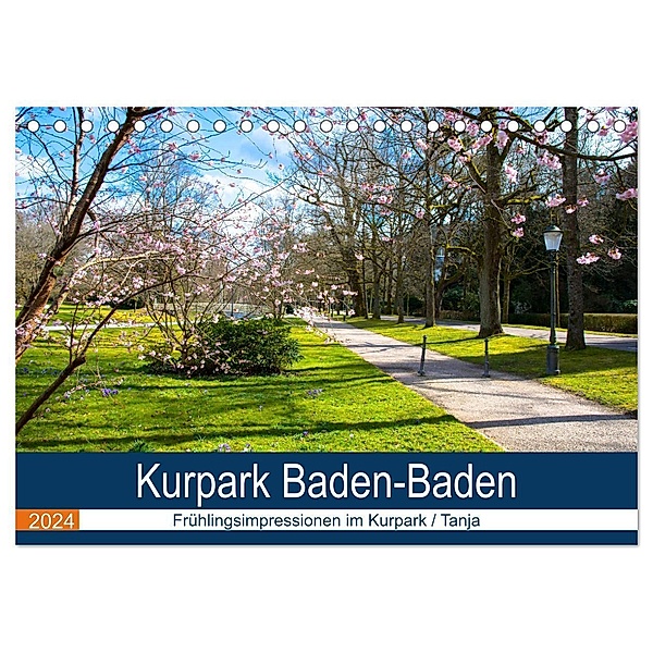 Kurpark Baden-Baden (Tischkalender 2024 DIN A5 quer), CALVENDO Monatskalender, Tanja Voigt