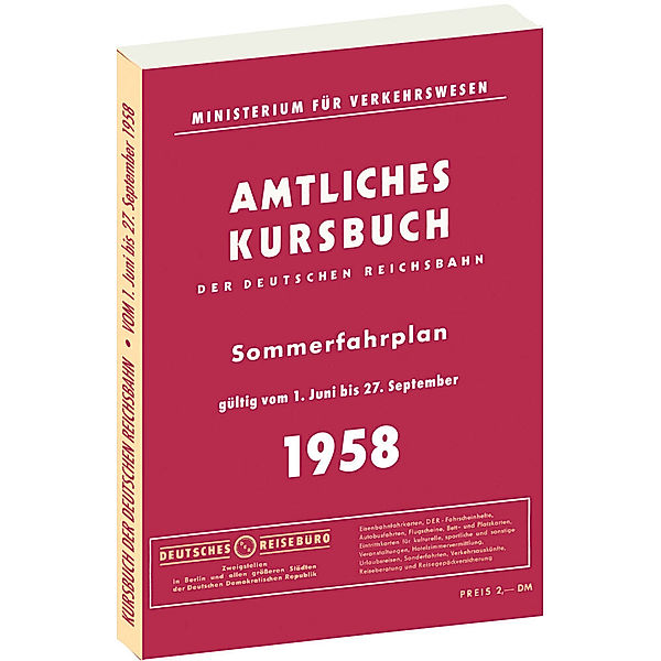 Kursbuch der Deutschen Reichsbahn - Sommerfahrplan 1958