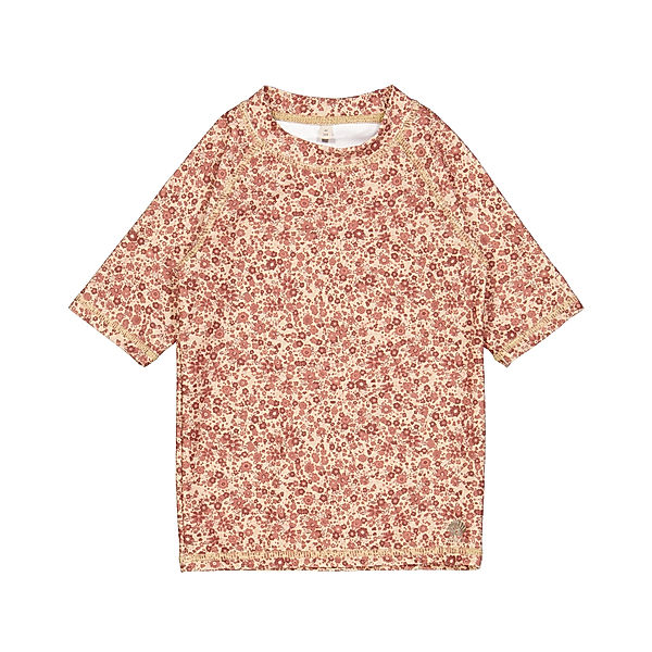 Wheat Kurzarm-Badeshirt JACKIE FLOWER in red