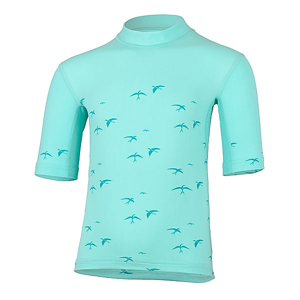 Hyphen Kurzarm-Badeshirt KIDZ – BIRDY CARIBIC AOP in türkis