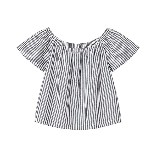 name it Kurzarm-Bluse NKFDENIZA STRIPES in black