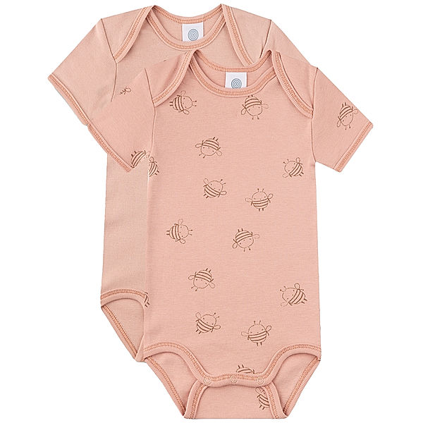 Sanetta Kurzarm-Body BABY BEES 2er Pack in misty rose