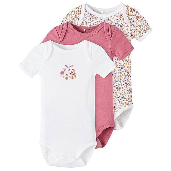 name it Kurzarm-Body NBFBODY - FLOWER 3er in rose wine