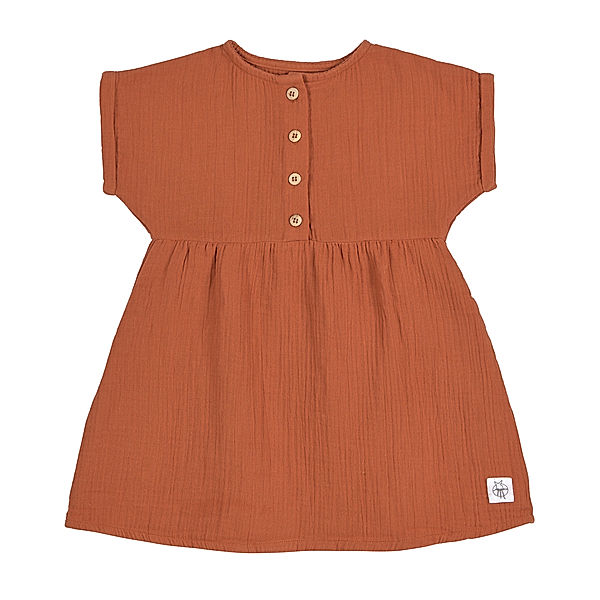 LÄSSIG Kurzarm-Kleid COZY MUSLIN in rust