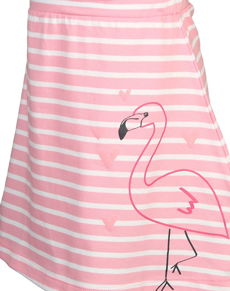 Kurzarm-Kleid FLAMINGO gestreift in weiß pink kaufen