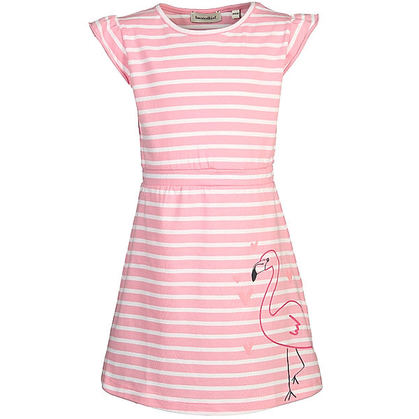tausendkind collection Kurzarm-Kleid FLAMINGO gestreift in weiss/pink