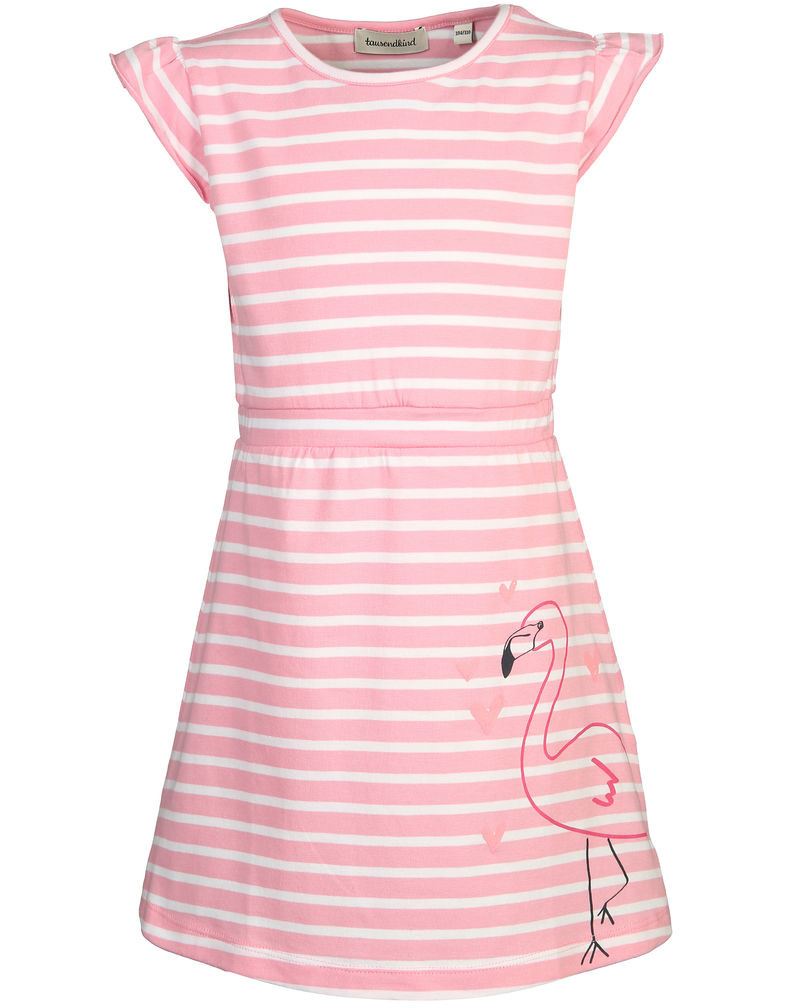 Kurzarm-Kleid FLAMINGO gestreift in weiß pink | Weltbild.de
