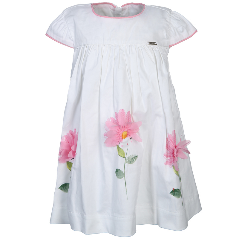 Kurzarm-Kleid FLEUR in weiß