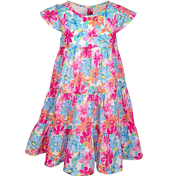 happy girls Kurzarm-Kleid FLOWERY in fuchsia