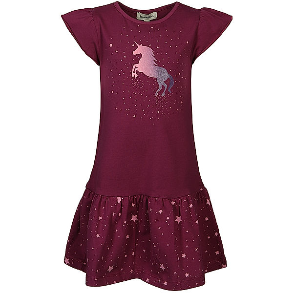 tausendkind collection Kurzarm-Kleid GLITTER UNICORN in beere